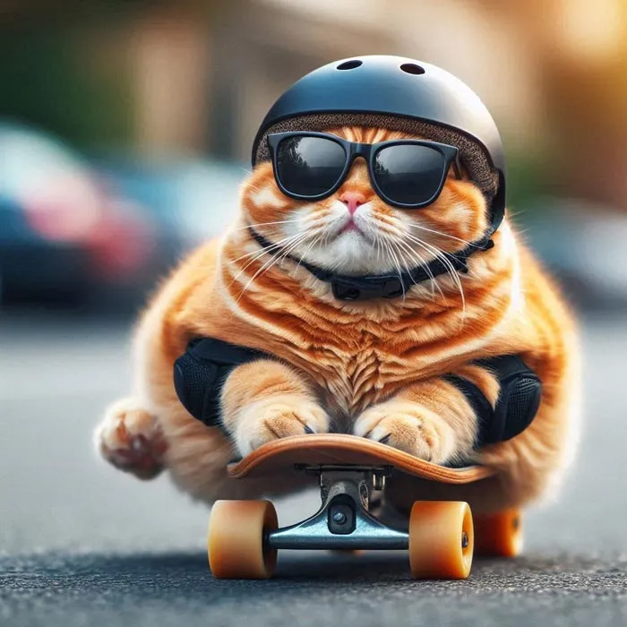 Cat on a Skateboard