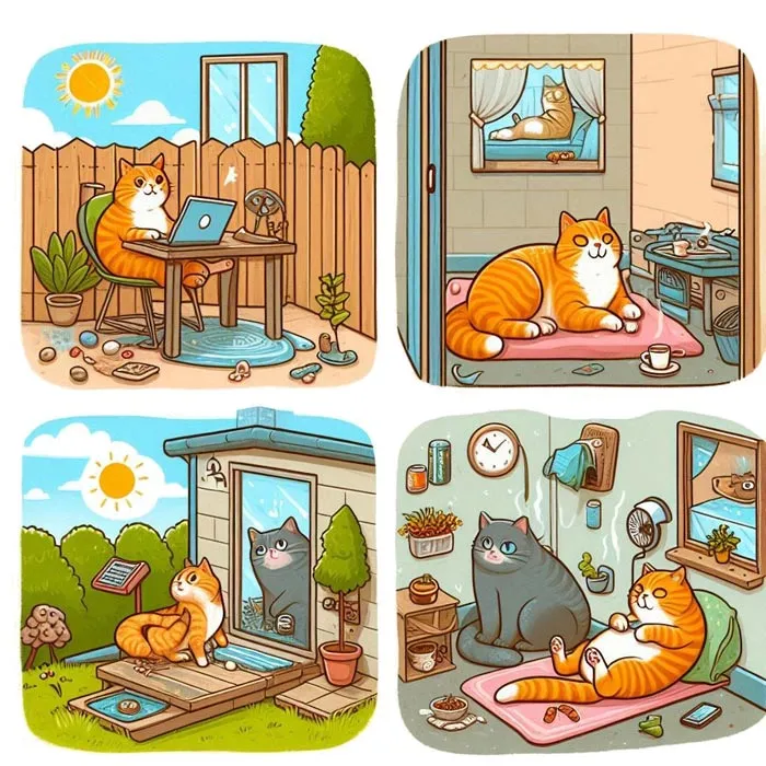 Funny Indoor vs. Outdoor Cats