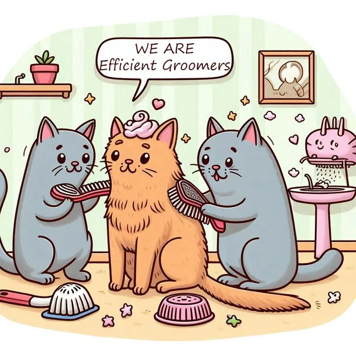 Cats Are Efficient Groomers